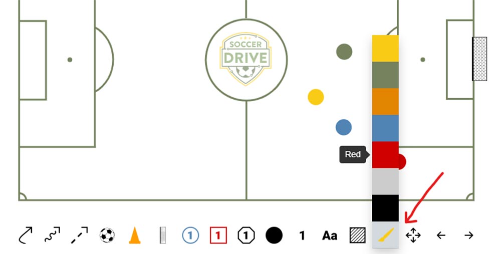 Paintbrush tool allows you to change the colors of objects and lines.