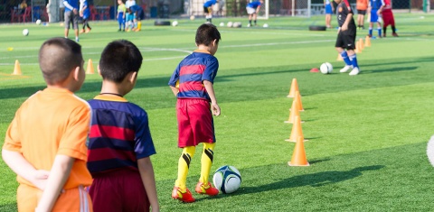 Youth Soccer Players at Tryouts