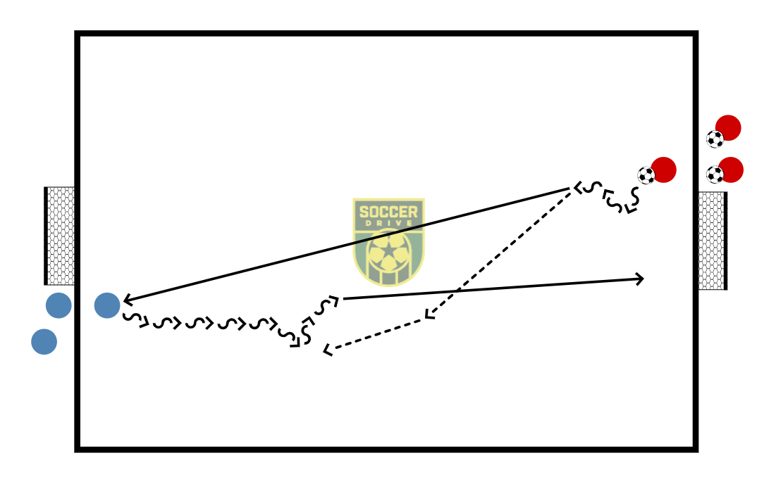 1v1, Large Goals, No GKs          